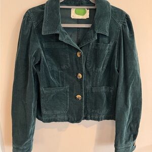 Anthropologie Teal Corduroy Jean Jacket